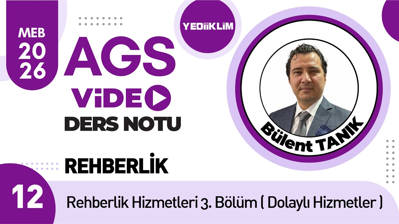 12 - Rehberlik Hizmetleri 3. Bölüm ( Dolaylı Hizmetler ) - Bülent TANIK