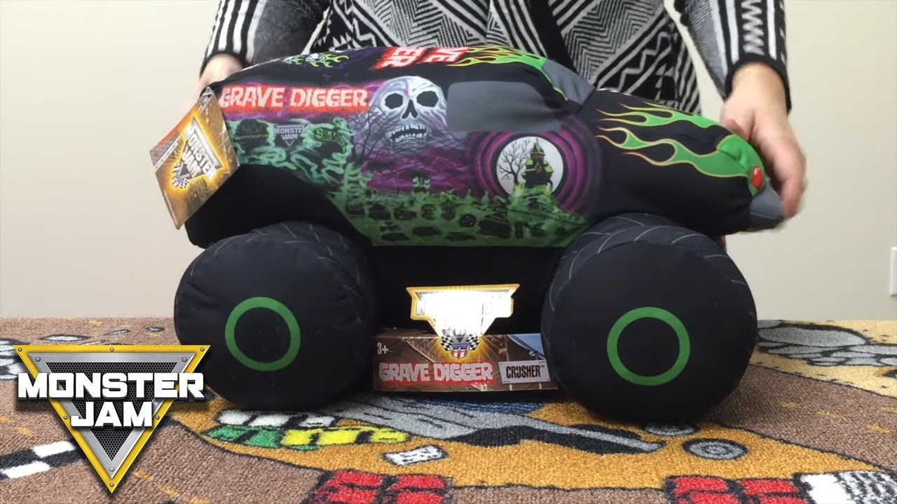 Monster Jam Grave Digger Plush Crusher Unboxing | Monster Jam