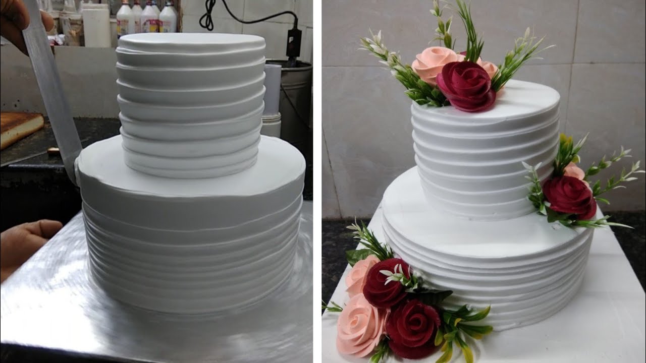 Two Tire Cake Recipe |Two Tire Cake kaishe Cutting Karte hai |Two Tire Engagement Cake Design |