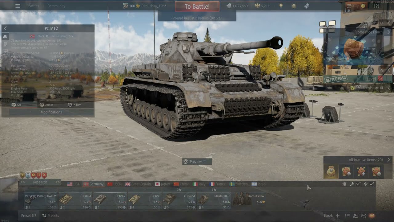 The Panzerkampfwagen IV Ausf&uuml;hrung F2 rules the battlefield. 12 kills, 1 assist, and 3 zones.