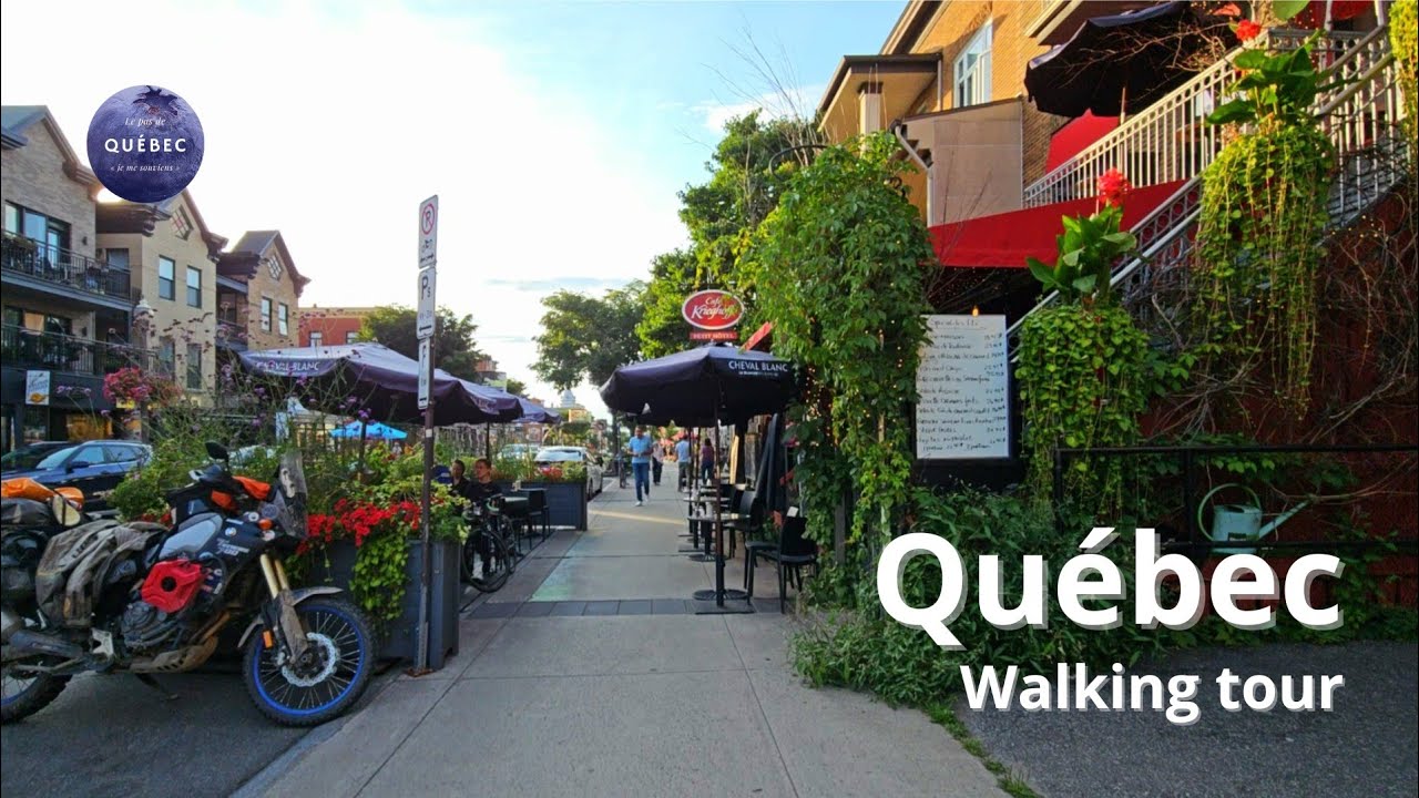 [4K] 🇨🇦 Walk in Quebec city | Grande Allée | Avenue Cartier | 🌳 Summer ☀️ Québec Walking Tour 2024