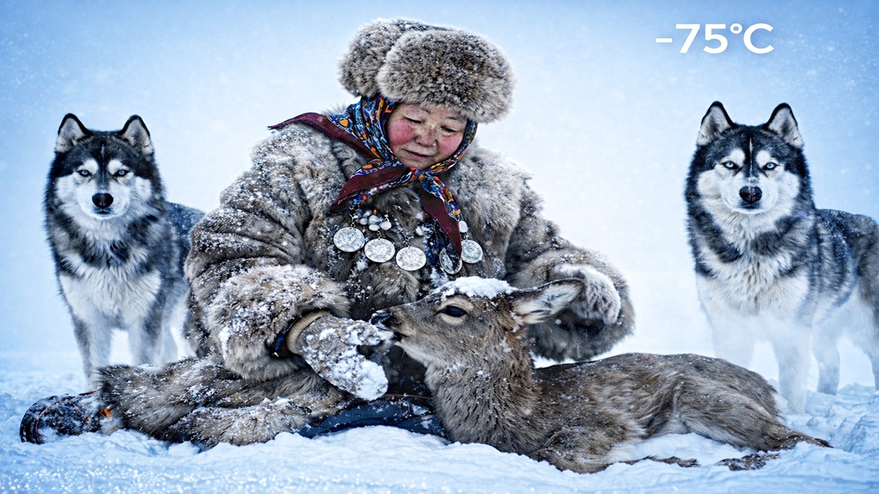 Wild Deer Leaves Sickly Fawn at 80-Year-Old Woman's Door During a Brutal -75°C Freeze!