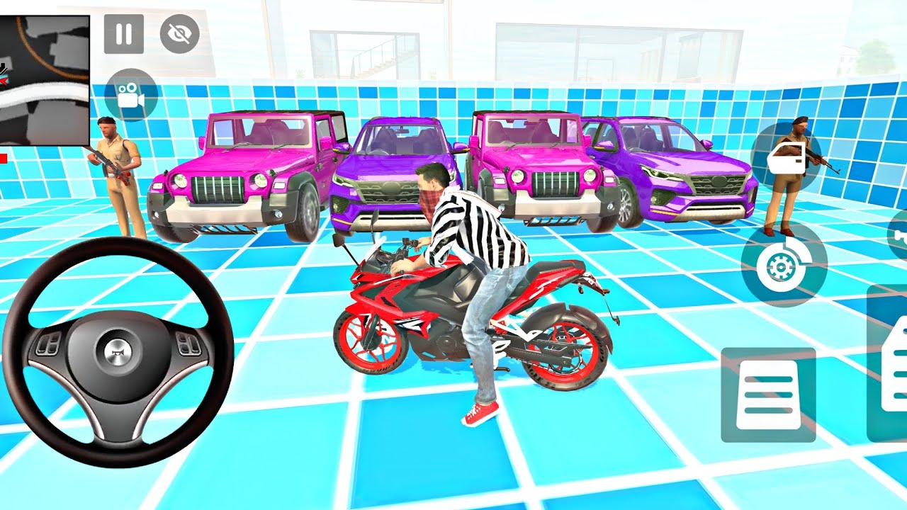 🇨🇮 Indian Thift Auto Game New Update 🐯 Police Car Thar 🏦 Purchased Fortuner Cars Showroom Game 🎮