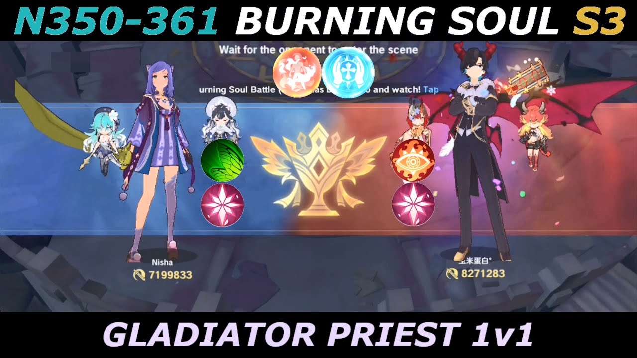 Fire/Wind/Holy Gladiator Priest 1v1 PVP - The Legend of Neverland SEA - Burning Soul N350-361 S3