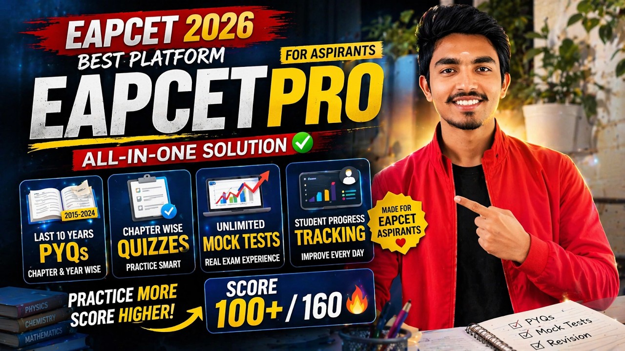 Best Website for EAPCET 2026 🔥 | PYQs + Mock Tests | Score 100+/160