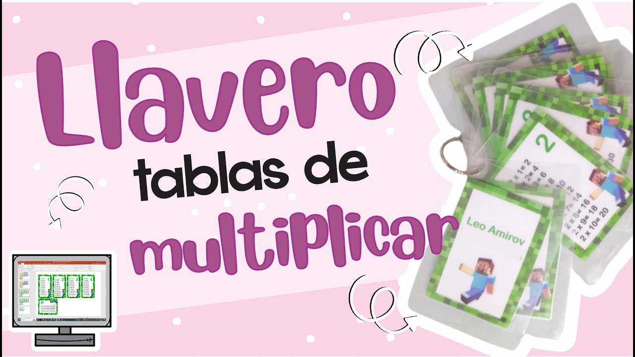 Diseña y crea tus propios materiales en PowerPoint 🖥️- llavero tablas de multiplicar ✏️