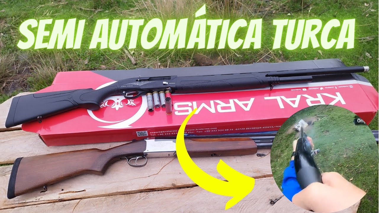 Umboxing e disparos com espingarda semi automática Kral Arms AZTECA cal. 12
