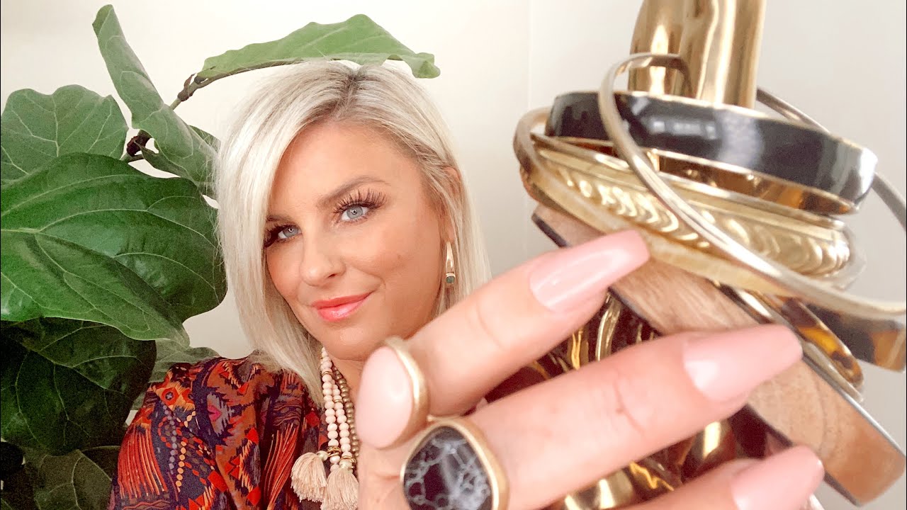 ASMR Jewelry tapping + self pampering. Rings & calming fingers in your face.   #asmrtapping