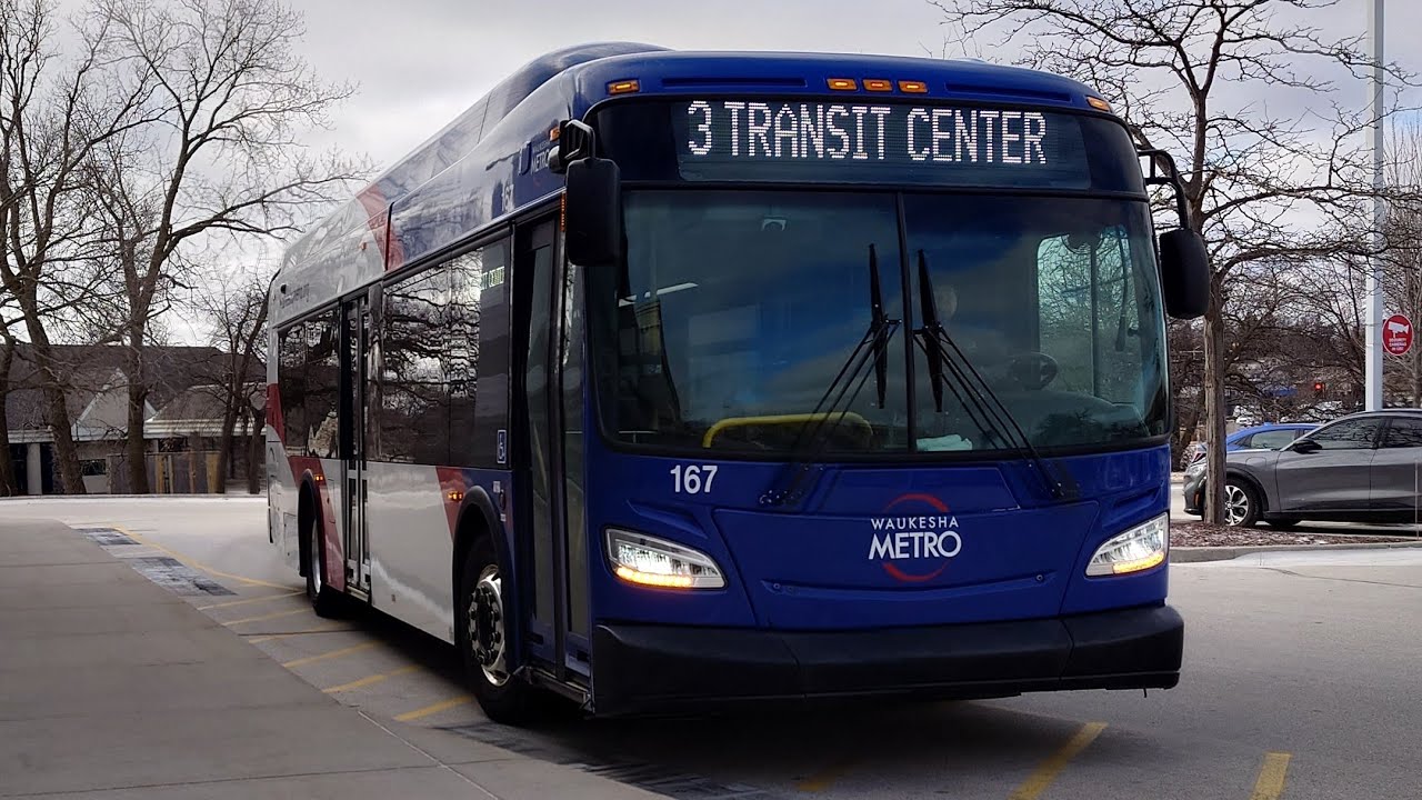 Ride On Waukesha Metro Transit 2016 New Flyer XD35 167 On Rt 3 Moreland to Transit Center 