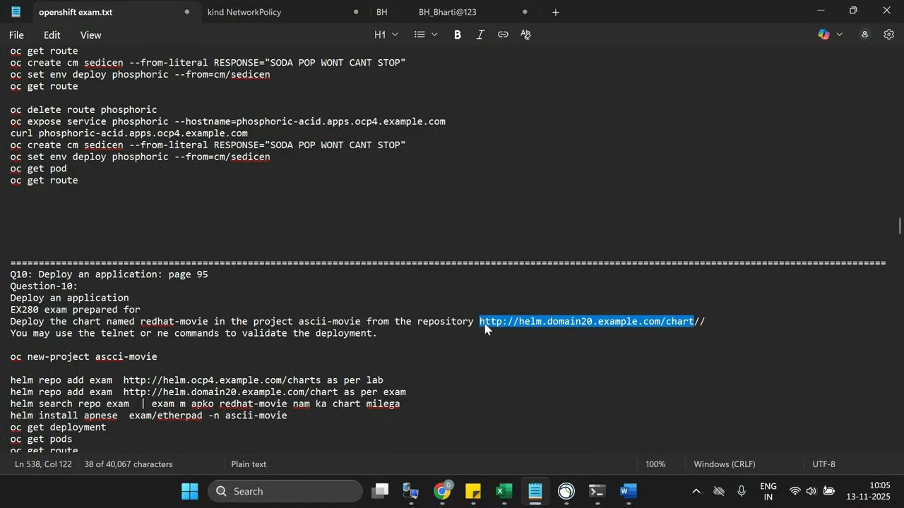 OpenShift DO280 Exam Deploy an application EX280 Q:10