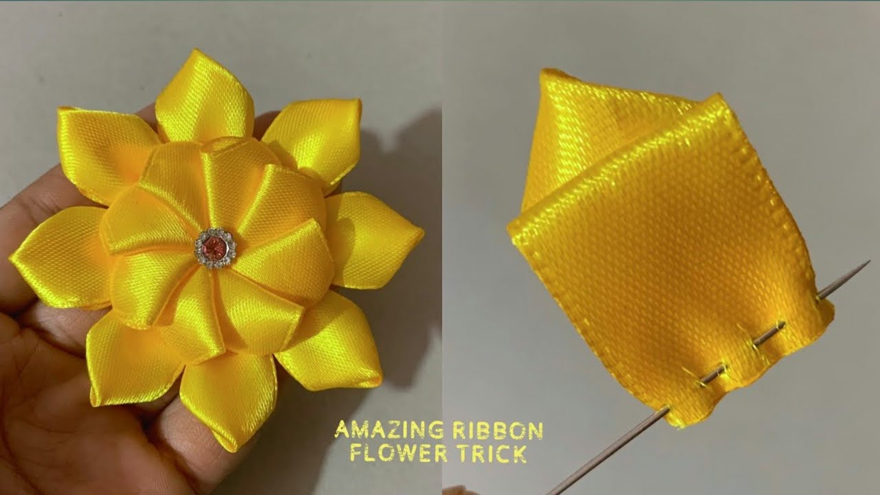 How to make ribbon flowers / Ribbon Crafts / Satin ribbon flowers
