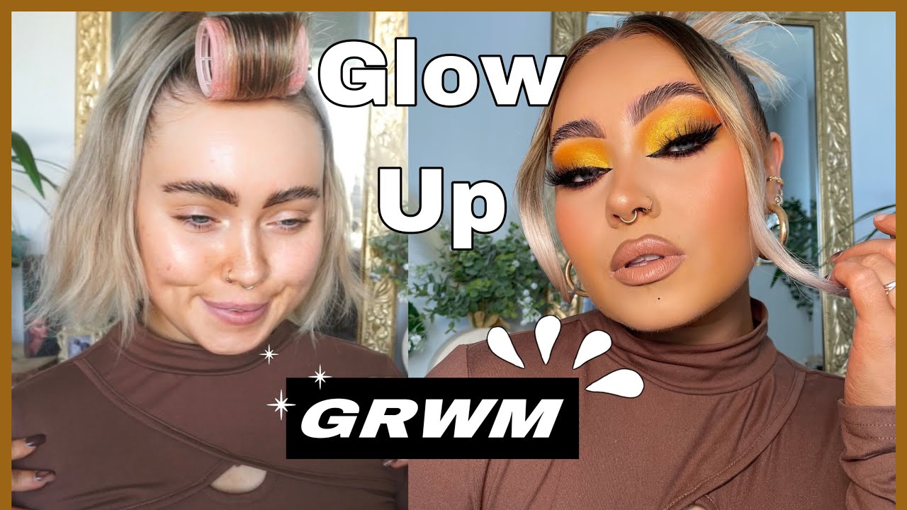 Yellow Glitter Smokey Eye 💛| GLOW UP GRWM