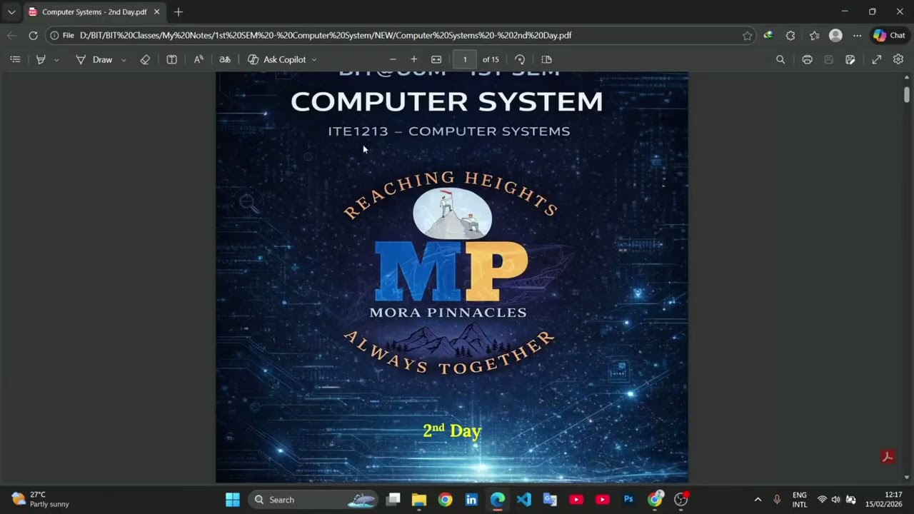 BIT@UoM - 1st SEM - Computer Systems | 2nd Day | Mora Pinnacles