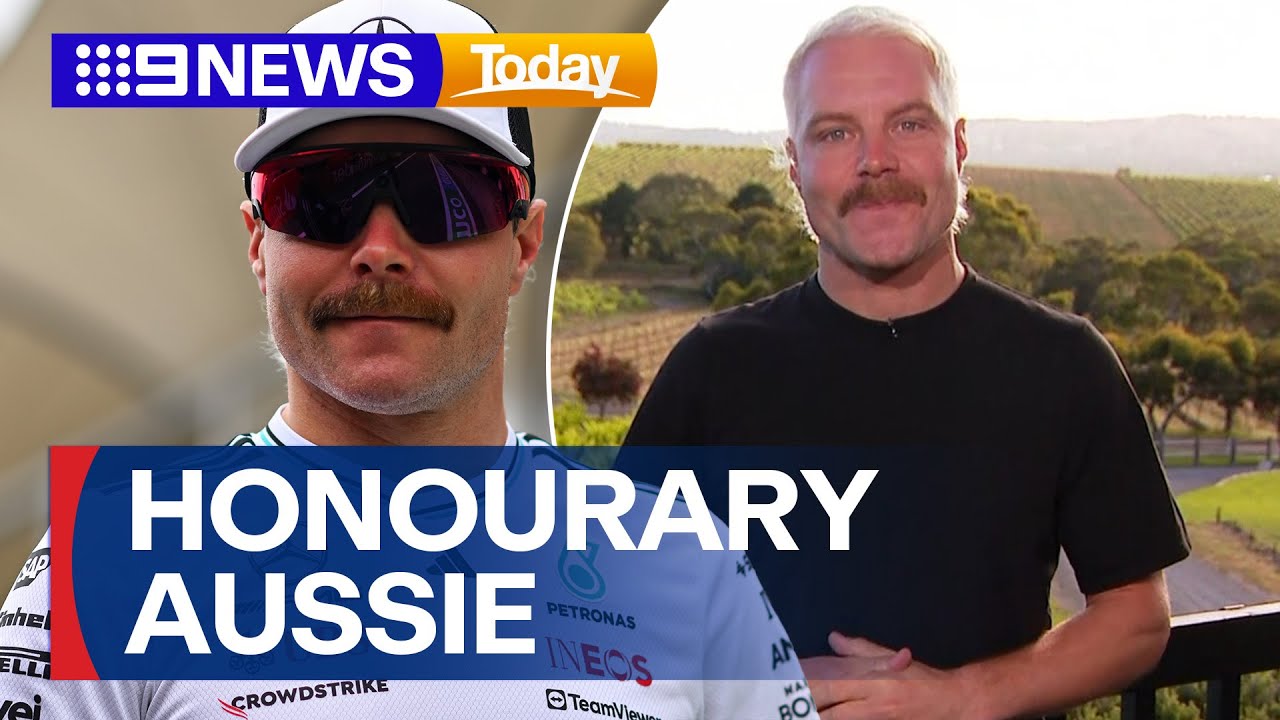 Formula One star Valtteri Bottas earns honourary Aussie title | 9 News Australia