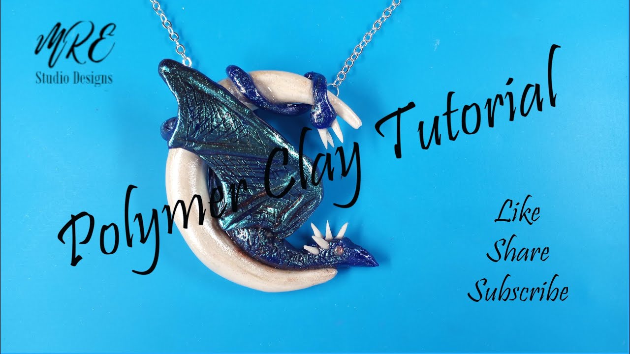 Polymer Clay Dragon Moon Necklace Tutorial