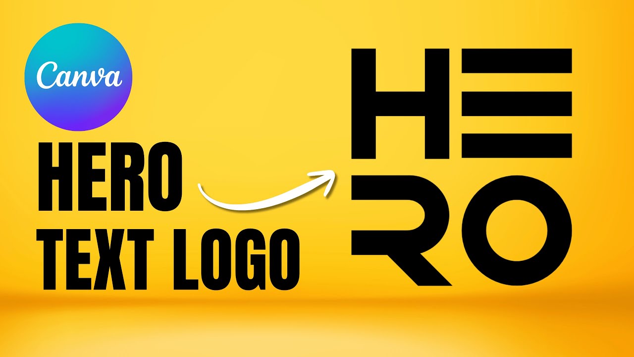 Как создать логотип в Canva | Урок по созданию текстового логотипа HERO