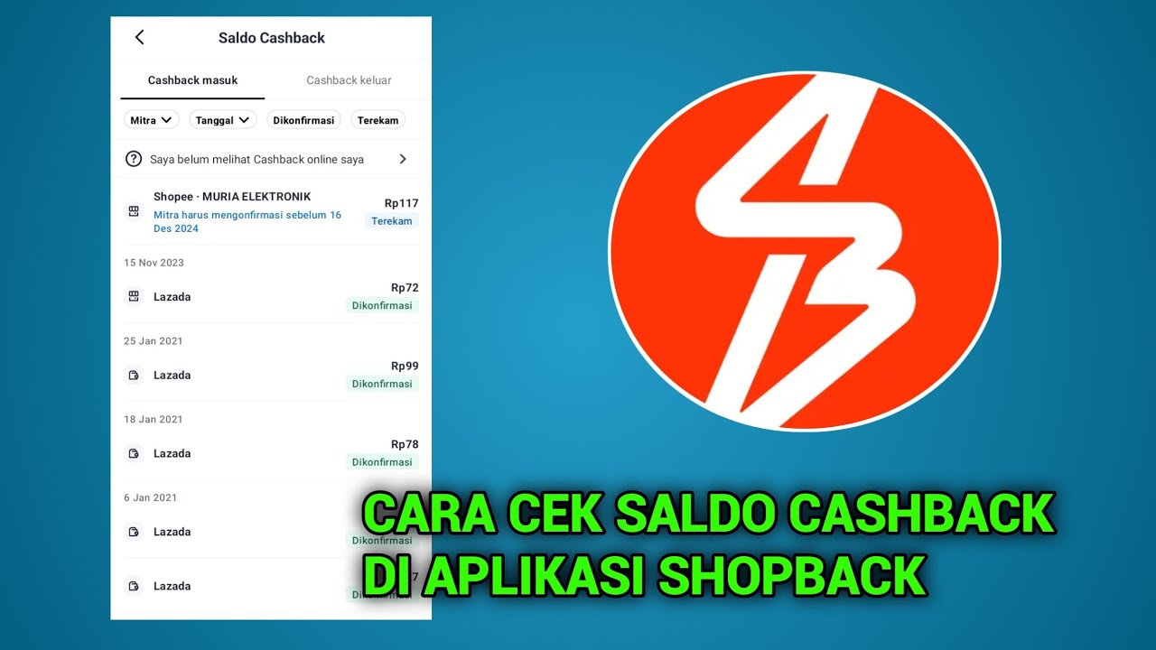 Cara Cek saldo cashback Di aplikasi shopback terbaru 2024