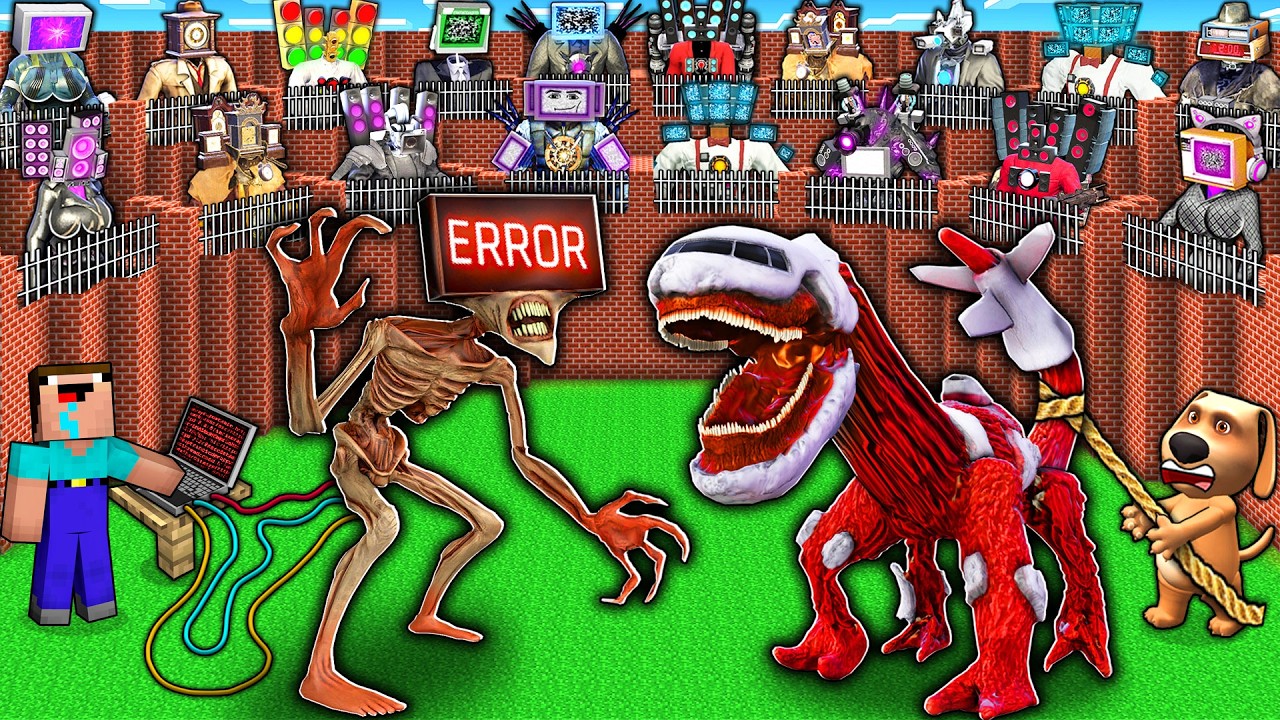 ERROR HEAD vs INFECTED SKY vs TV WOMAN and TV MAN TITAN and SPEAKER MAN in MINECRAFT animation