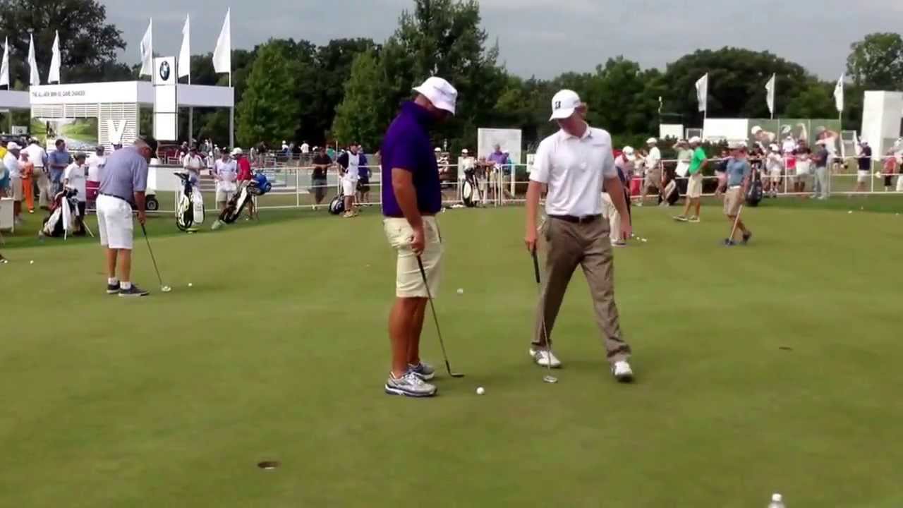 Brandt Snedeker putting routine before round at 2013 BMW Championship. He speed putts from 6,8,10ft