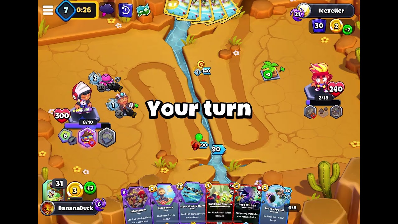 Unedited: 3 (rage) quits in a row with the same opponent. 🎈Bloons Card Storm 🃏⛈️