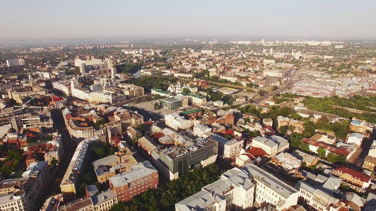 4К Аэросъёмка от ул.Веснина до Полтавского Шляха Kharkiv.Ukraine