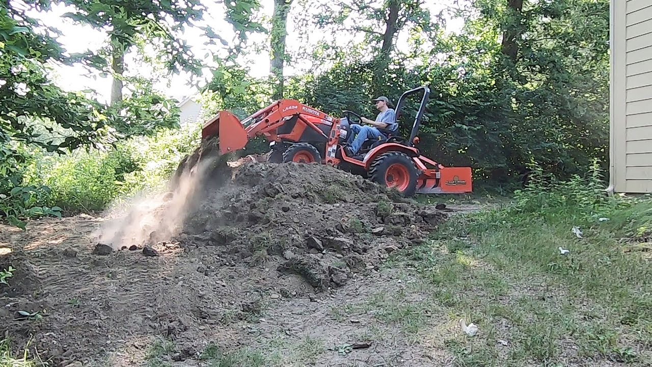 Building a parking pad with Kubota B2601