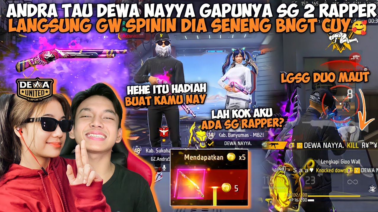 TERNYATA DEWA NAYYA GAPUNYA SKIN SG 2 RAPPER ANDRA LANGSUNG SPININ AKUN DIA AUTO BAHAGIA🥰
