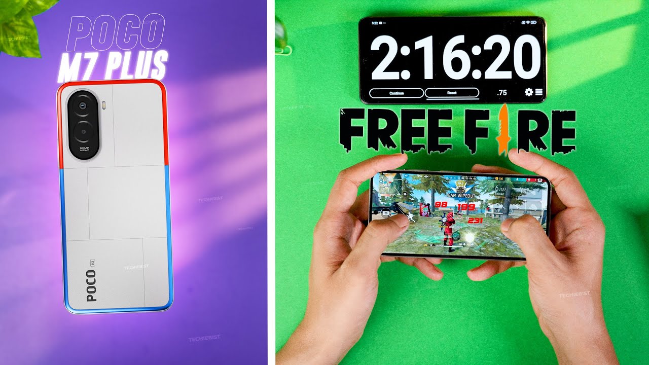 POCO M7 Plus Free Fire Test 🎮 Real FPS, Heating & Battery Drain Check!