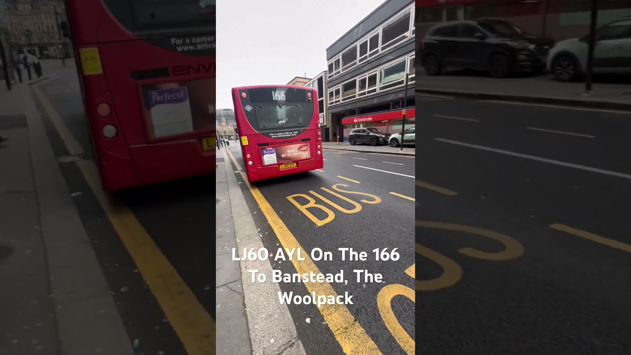 LJ60 AYL на маршруте 166 до Банстеда, паб Woolpack #fortheloveofbuses #adlenviro200 #arrivalondon