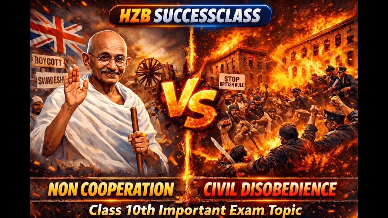 Non Cooperation vs Civil Disobedience | Difference Explained | Class 10 History | HZB SuccessClass