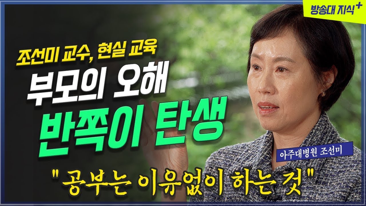 공부는 원래 이유 없이 하는 것. 현실적 자녀 교육의 멘토 아주대학교 조선미 교수 @방송대지식  북플레이 | 현실 | 부모 | 자녀 | 양육 | 사춘기