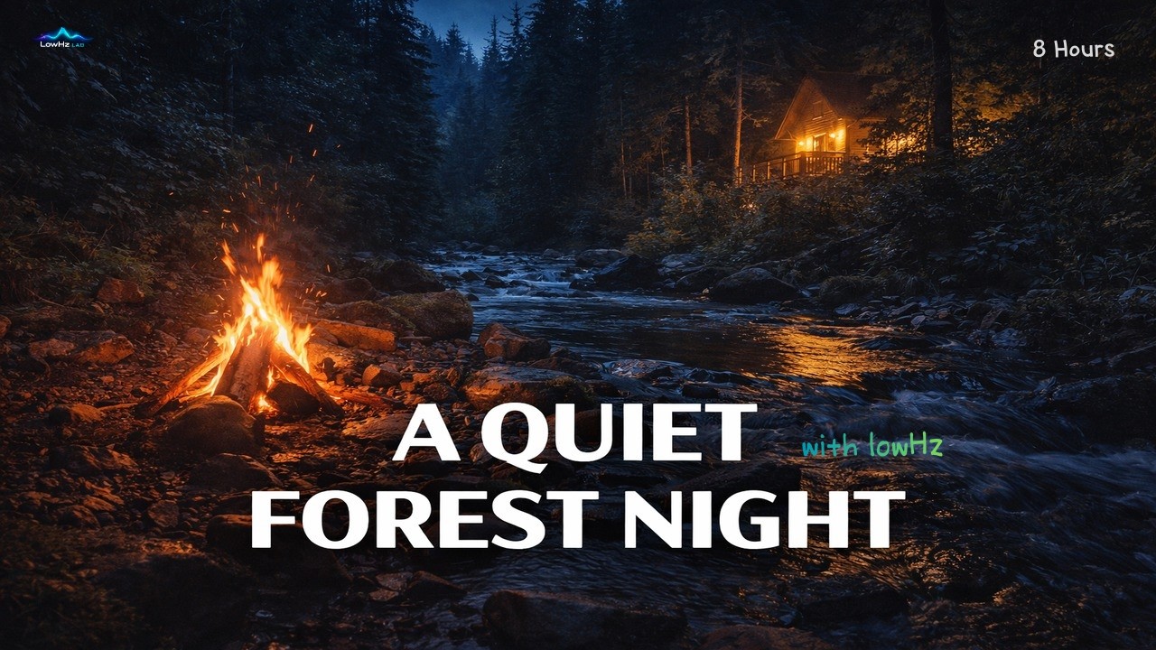Forest Night Soundscape • Campfire and Creek for Deep Rest (with lowHz)
