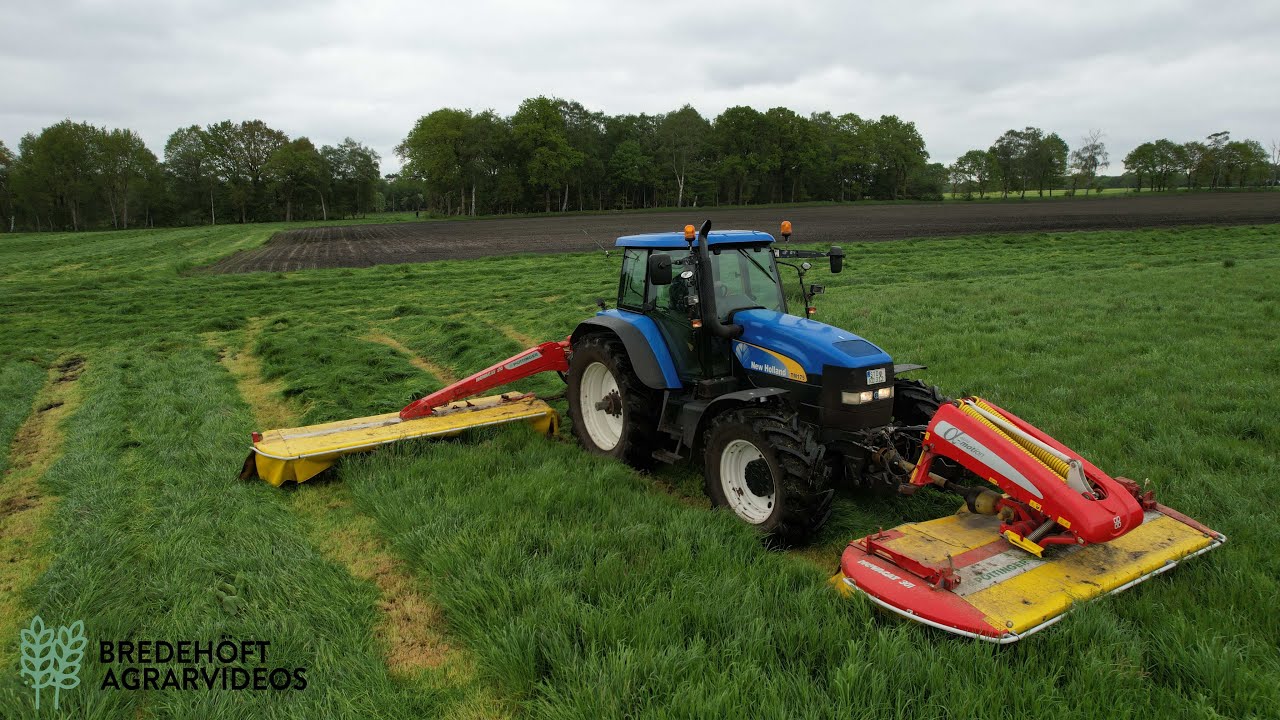 1.Schnitt 2021 mit New Holland, Deutz, P&ouml;ttinger und Fiat