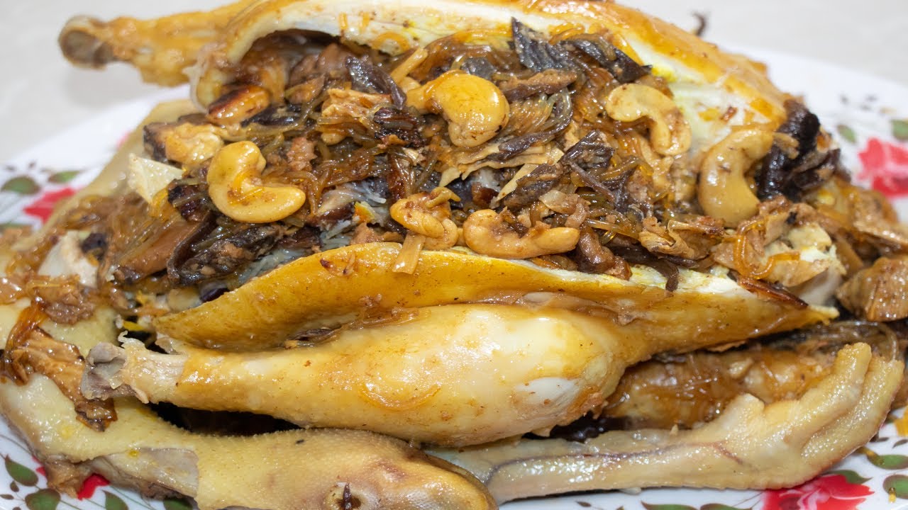 របៀបធ្វើមាន់ទឹមឲ្យឆ្ងាញ់ -Steamed Stuffing Chucken with Noodle /Chhen Touch\