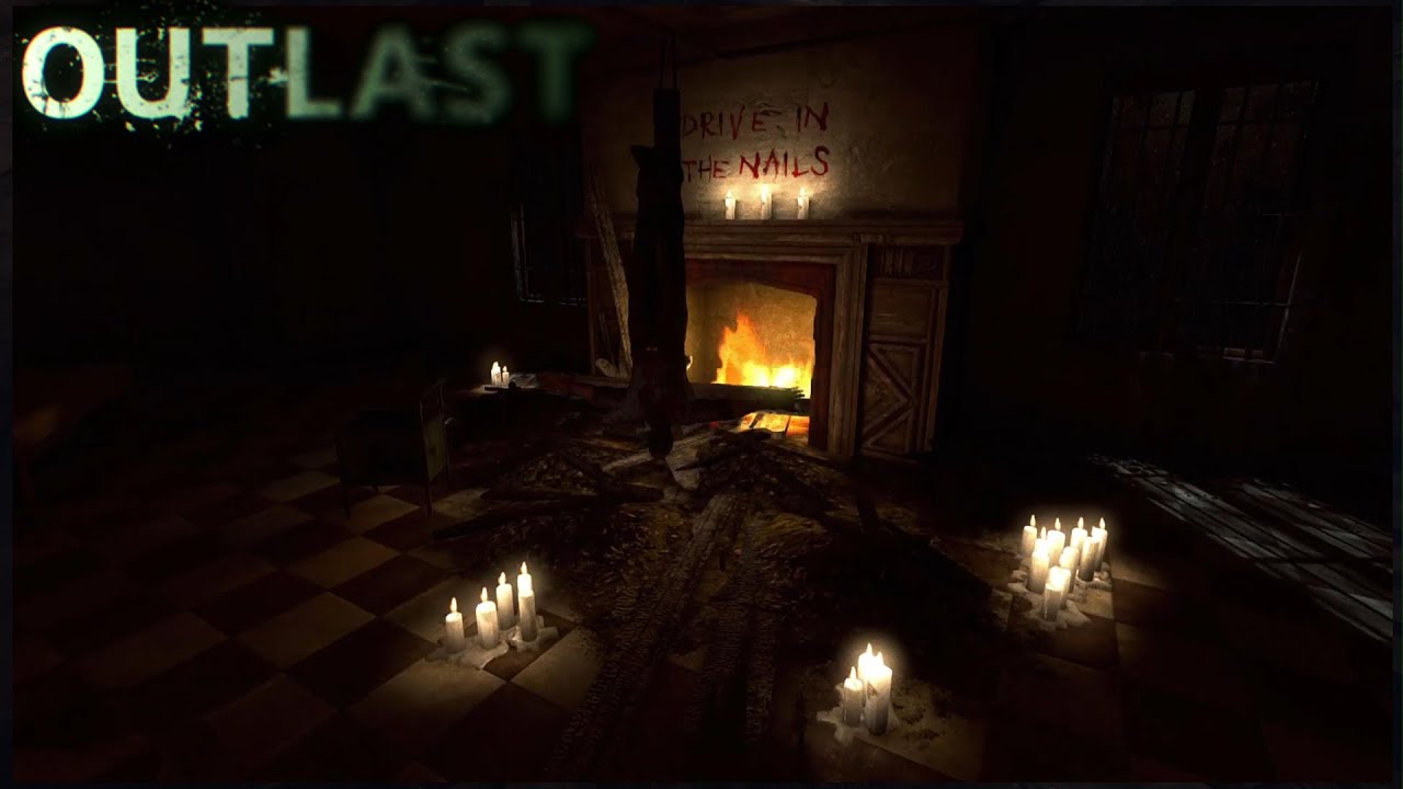 Satanic Fireplace | Horror Ambience | Rain Lightning & Fire Crackling | Outlast | 8 Hours
