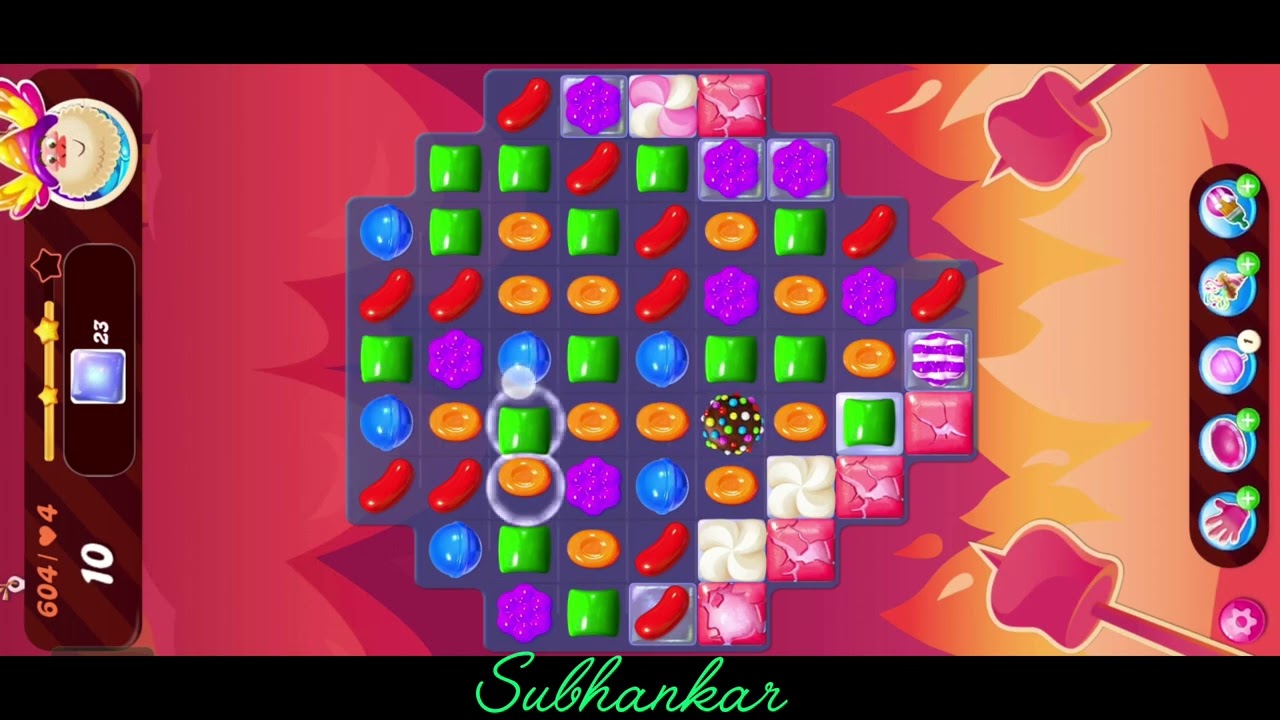 Candy Crush Saga. Level 604.⭐⭐⭐ Star.Level 604 Help.@Subhankar0002.☠️☠️