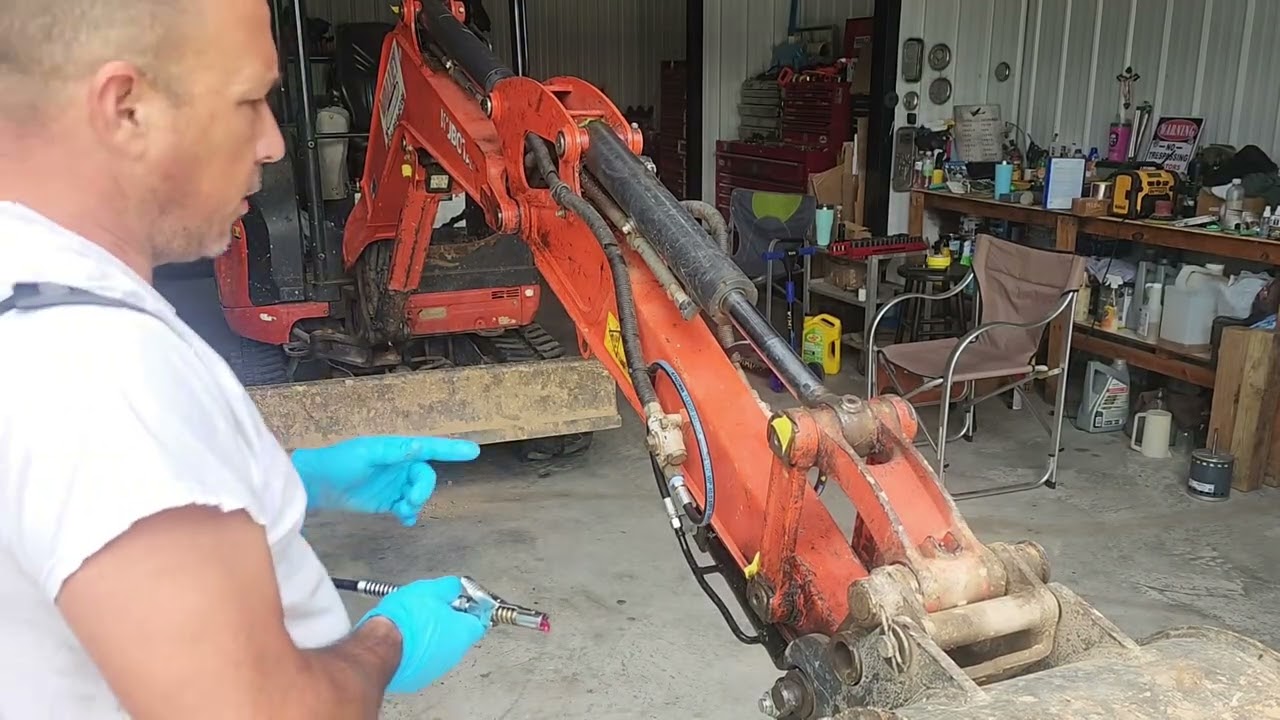 Kubota U27 zerk grease fitting  locations mini excavator 