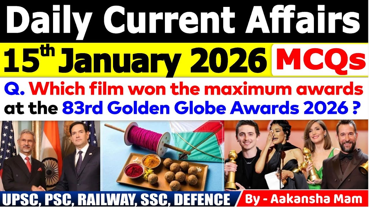 15th January Current Affairs 2026 | Current Affairs Today | Daily Current Affair 2026 #currentaffair