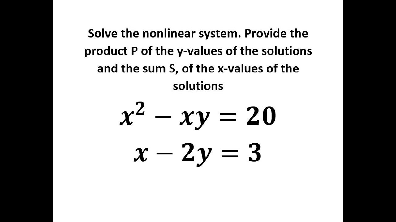 Solve the NonLinear System