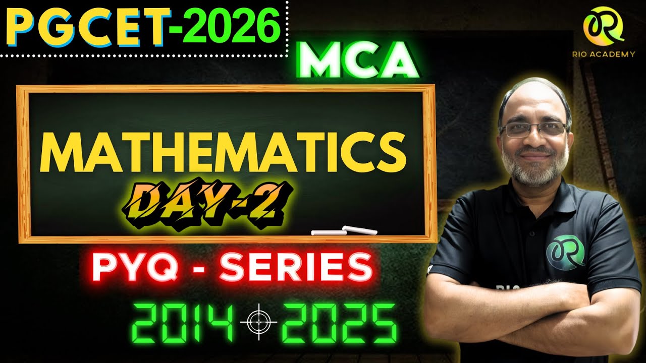 PGCET -  MCA 2026 | Mathematics PYQ Series  | Part-2  #pgcetexam2026