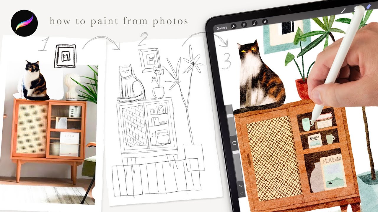 how to turn photos into cute illustrations in Procreate // Procreate tips and tricks for beginners