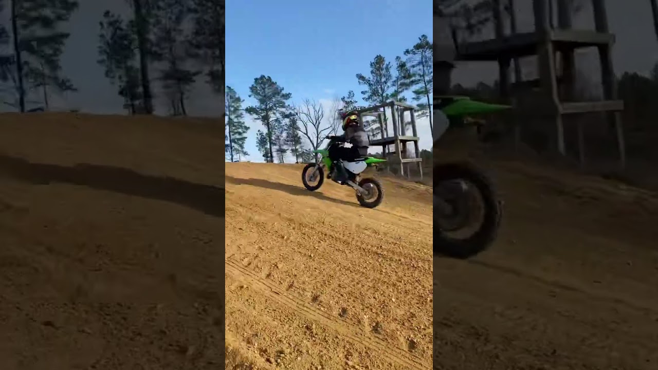 Learning how to jump on a dirt bike with my brother and dad!