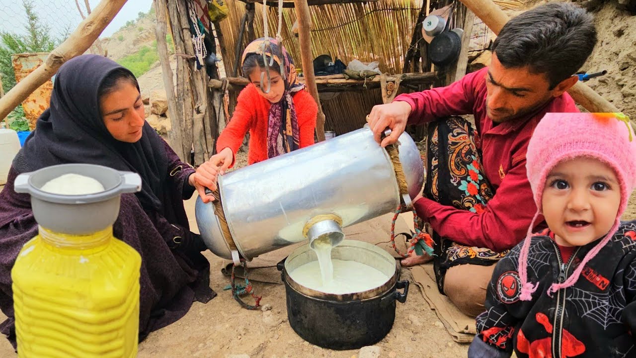 First Doogh of the New Year 🥛✨ | Traditional Churn & Sharing with Neighbors 🤝🌱