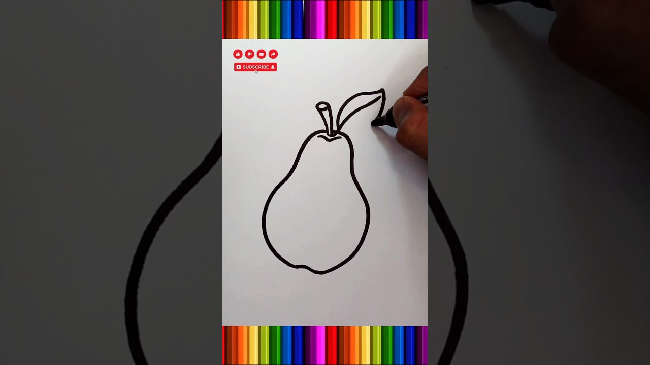 how to draw a pear fruit #fruit #drawing #shorts