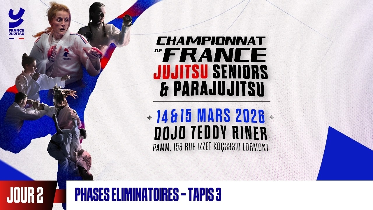 Jour 2 - Tapis 3 Phases Éliminatoires : Championnat de France seniors de jujitsu et para jujitsu
