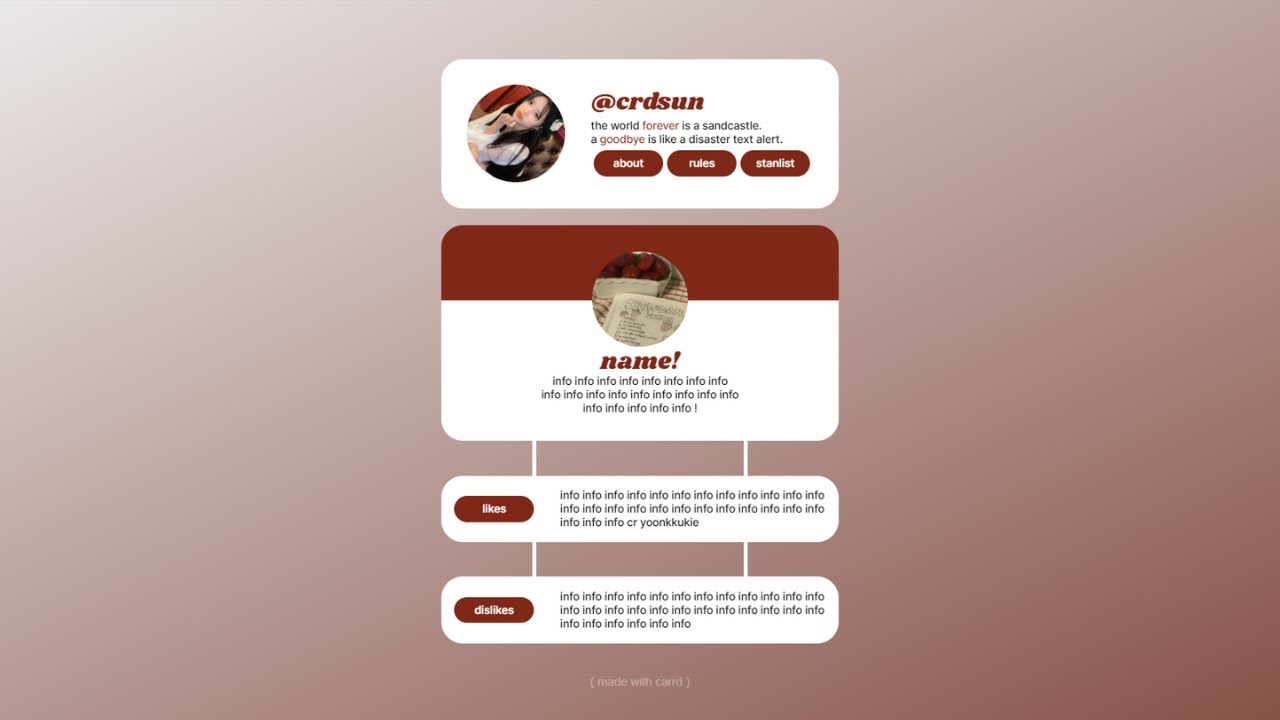 carrd tutorial — © to yoonkkukie