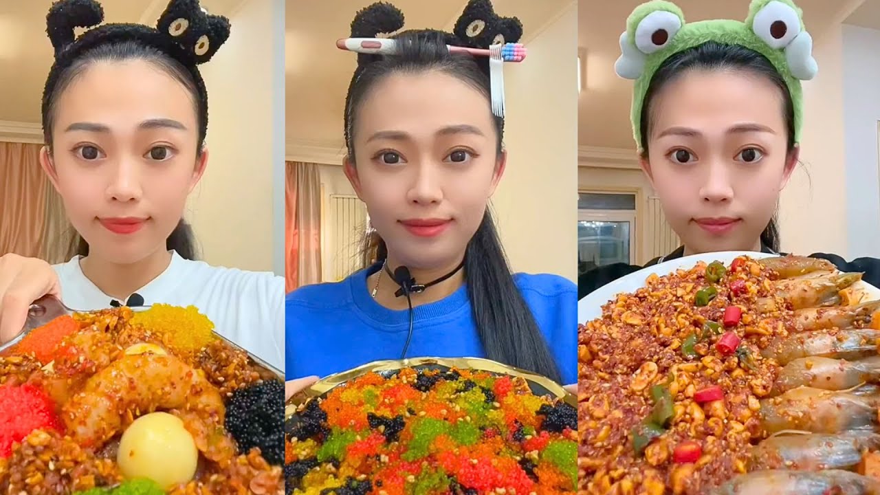 Extreme Colorful Snack ASMR Mukbang | Spicy Crunchy Egg Mix & Chinese Eating Sounds #321