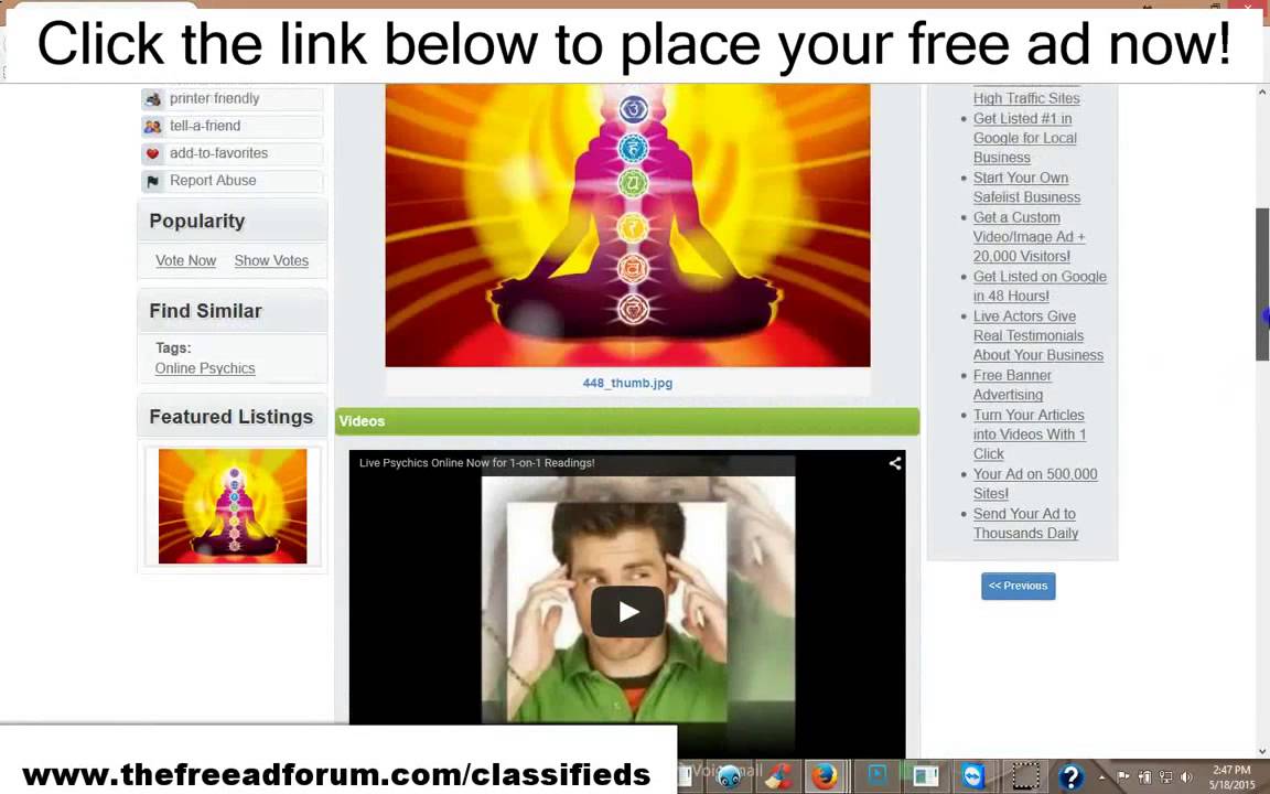 Post hundreds of free ads on this hot new classified ad site!