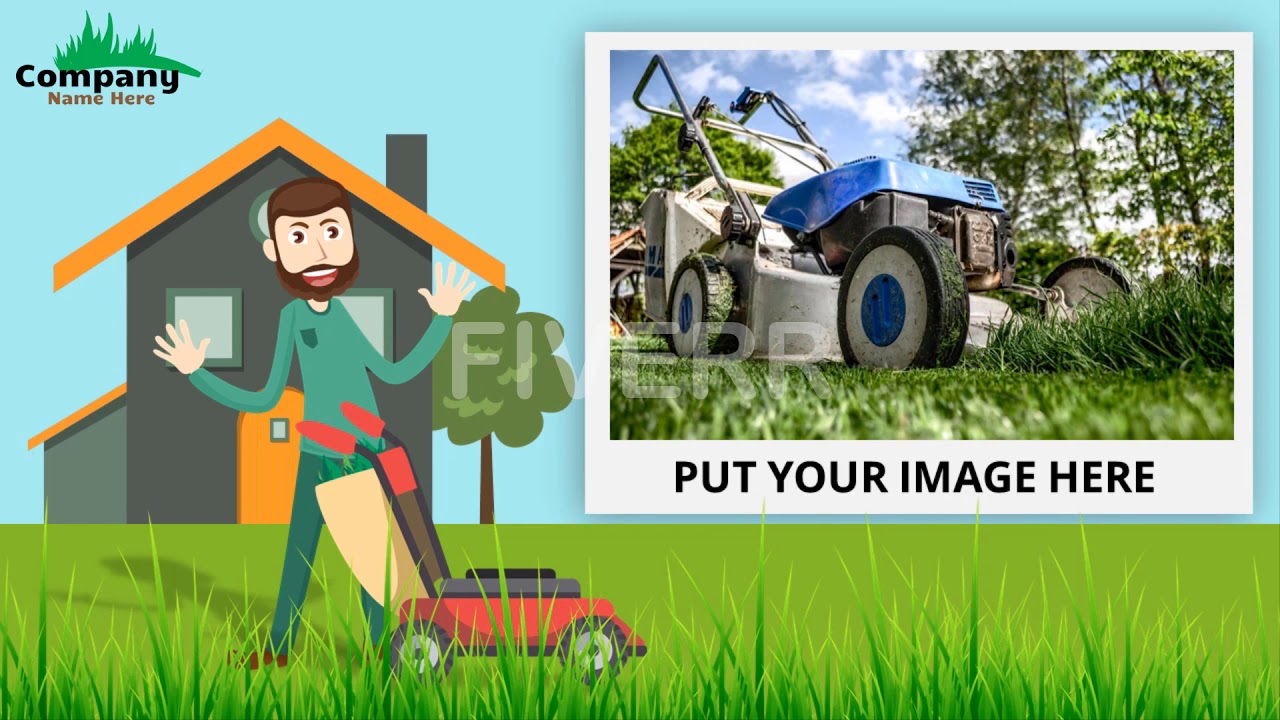 Professional Lawn Care 2D animation promo video
