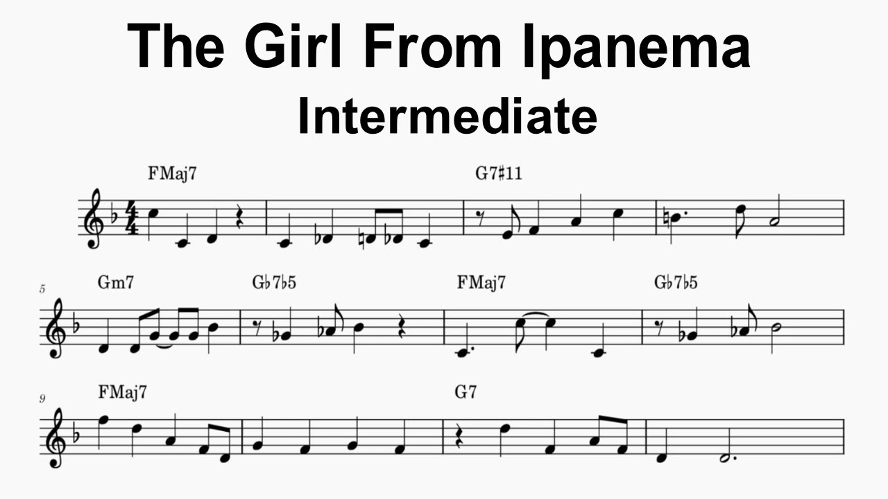 Sight Reading Practice - The Girl From Ipanema - Intermediate